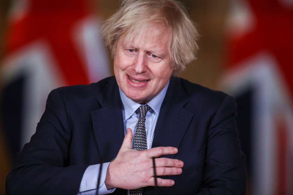 Britský premiér Boris Johnson během pandemie koronaviru.