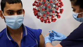 Očkování proti covid-19 vakcínou společnosti AstraZeneca v Londýně (18. 2. 2021)