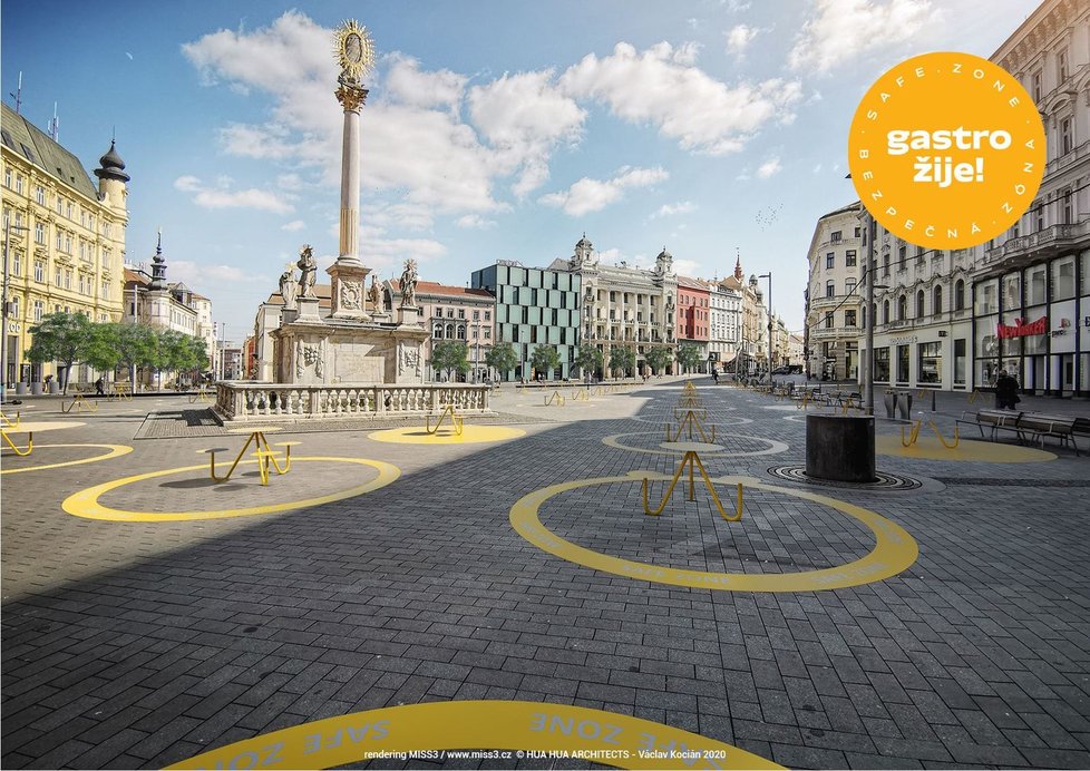 Vizualizace projektu na brněnském náměstí Svobody.