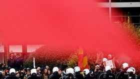 Protest proti koronavirovým opatřením v Bruselu (21. 11. 2021)