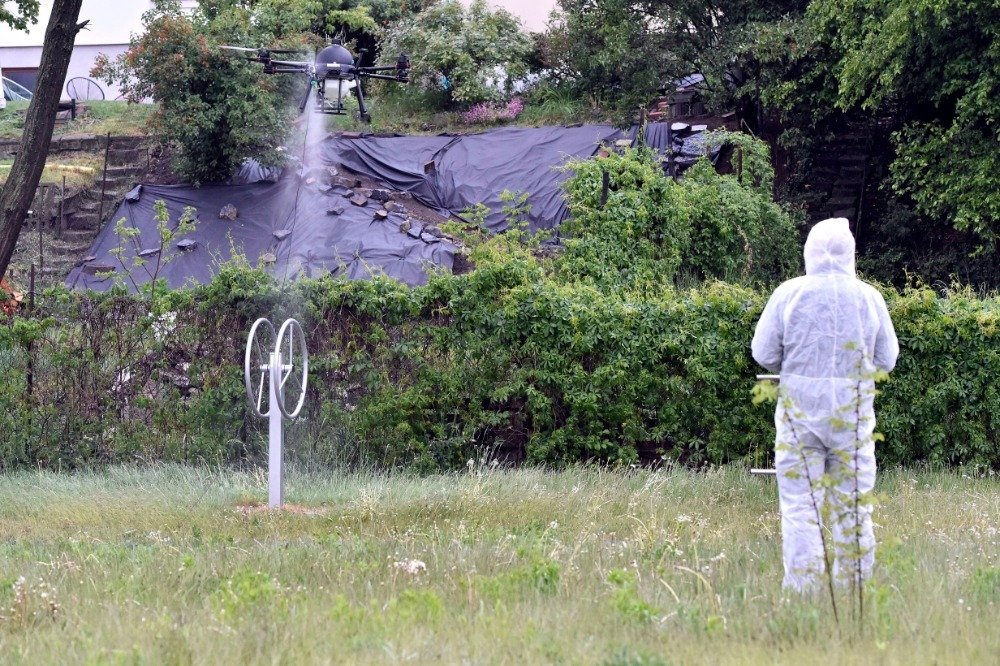 Dezinfekce proti koronaviru pomocí dronů v Brně