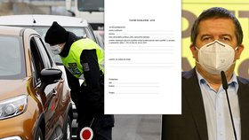 Při policejní kontrole je možné od 1. března předložit čestné prohlášení. Jak jej sepsat, nebo kde jej vzít?