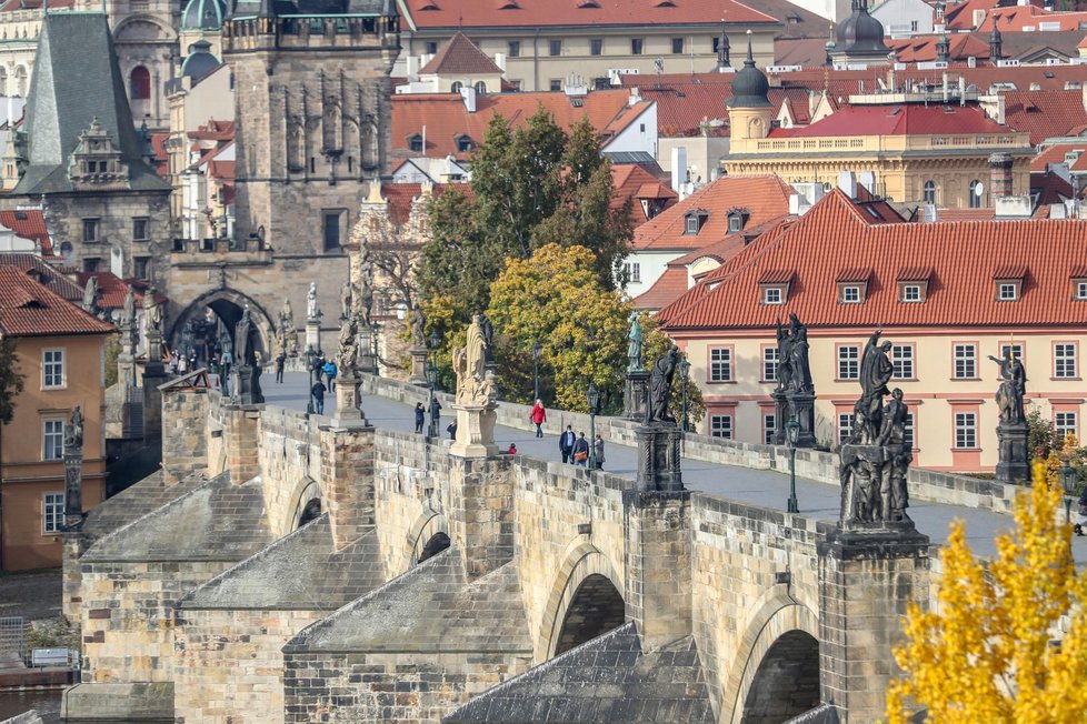 Vylidněná Praha během pandemie koronaviru (22. 10. 2020)