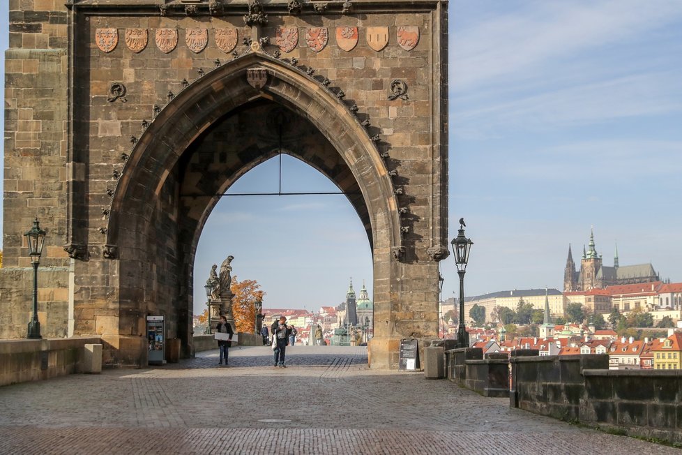 Vylidněná Praha během pandemie koronaviru (22. 10. 2020)