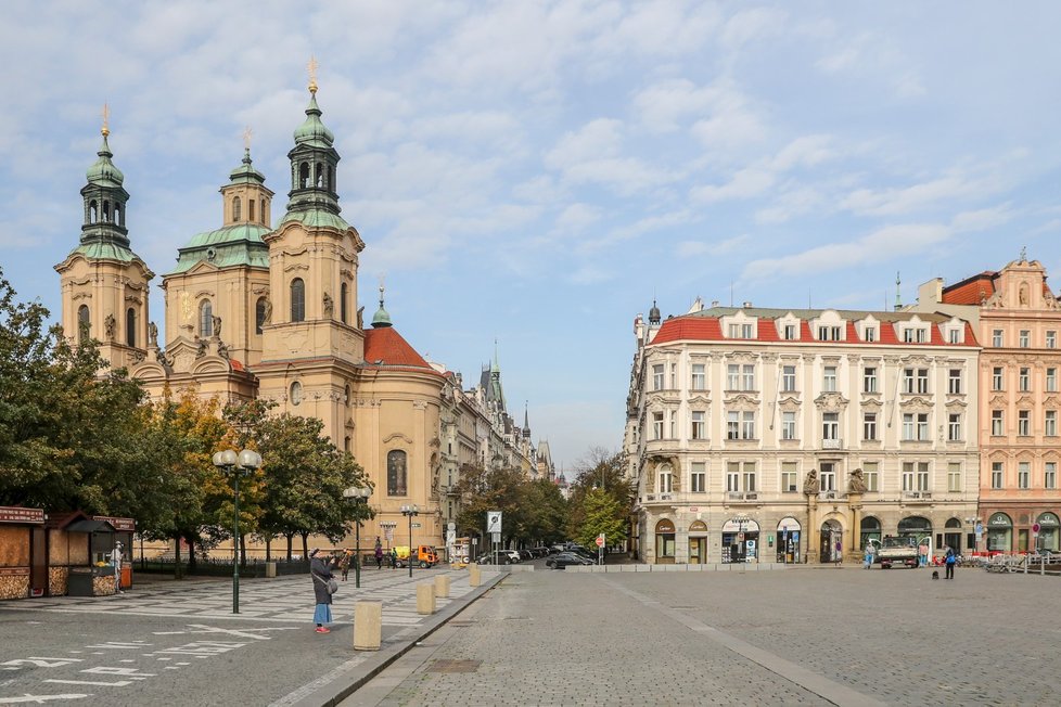 Vylidněná Praha během pandemie koronaviru (22. 10. 2020)