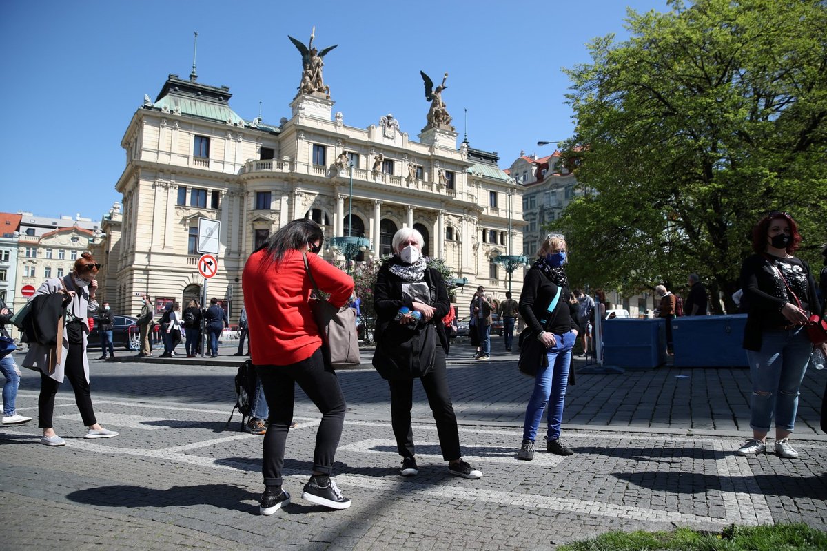 Odběrové místo na Náměstí Míru vPraze (23. 4. )