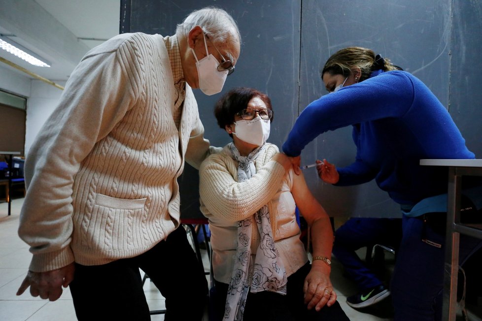 Očkování proti koronaviru v Chile.