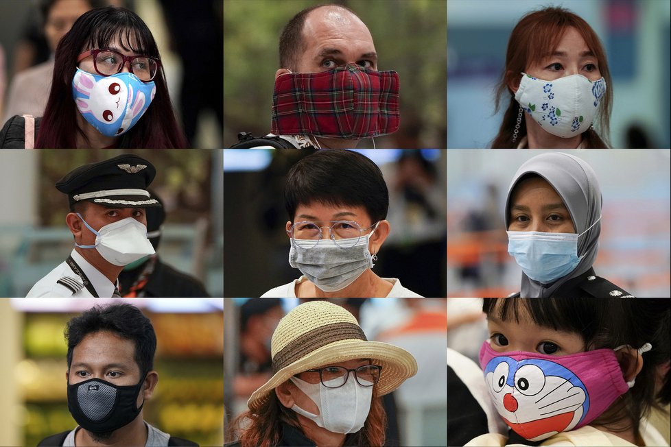 Obavy ze šíření koronaviru: Roušky na letišti v Malajsii (30.1.2020)