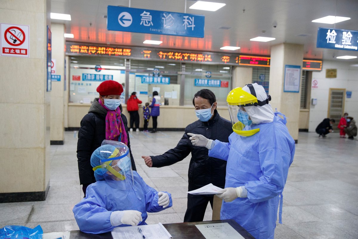 Kontrola tělesné teploty kvůli šíření koronaviru v Číně (28.1.2020)
