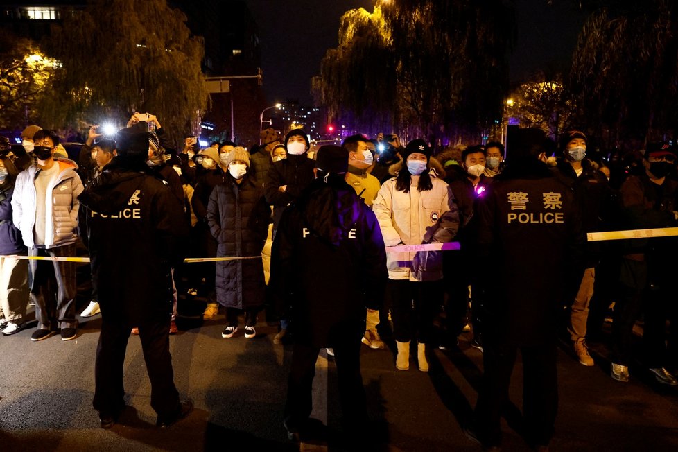 Protesty proti covidovým opatřením v Číně.