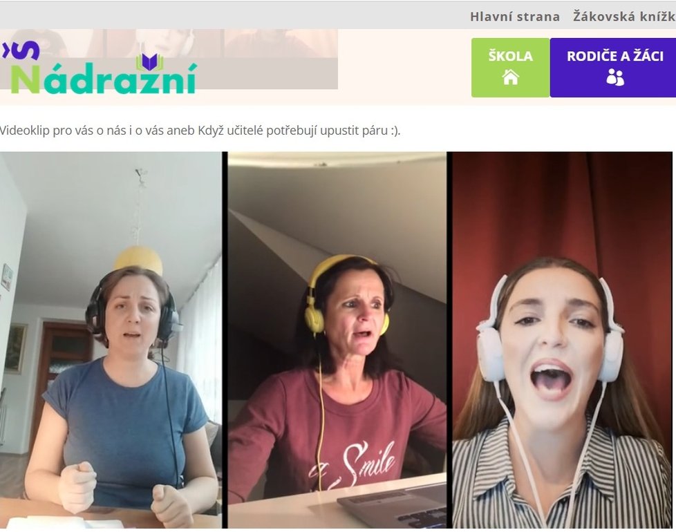 Učitelé ze Základní školy Nádražní v Hustopečích spontánně nazpívali pro své žáky motivační klip k online výuce.