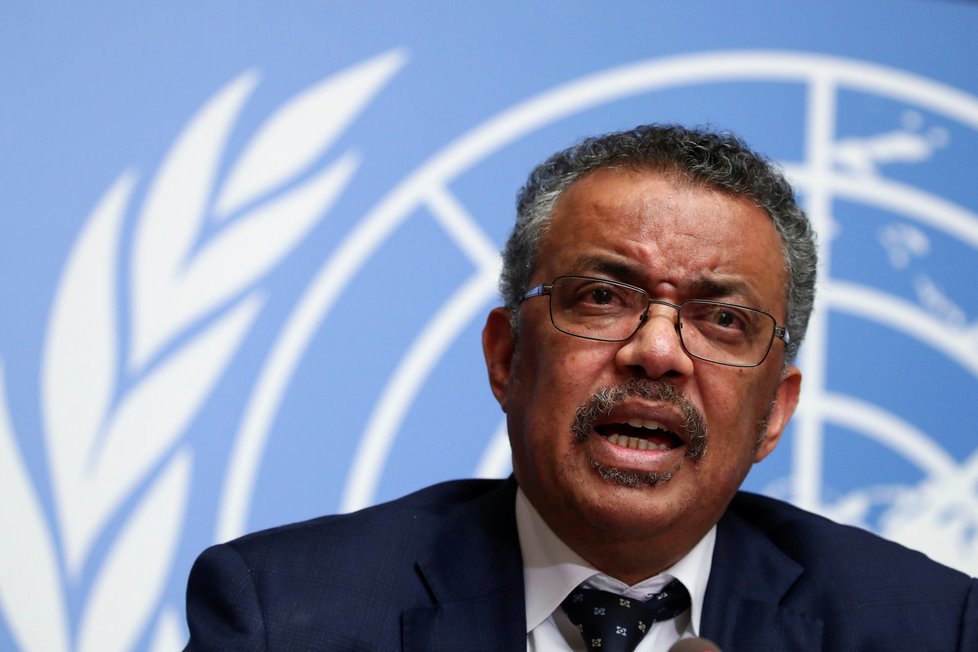 Generální ředitel WHO Tedros Adhanom během projevu ke koronaviru v Ženevě (30. 1. 2020)