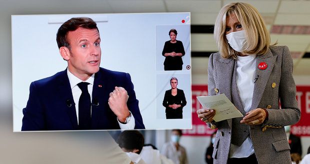 Zákaz vycházení po 21:00 i návštěv přátel. Macron čelí kritice, Brigitte shodila roušku