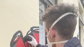 Student Michal Pavlík nabídl vedení Fakultní nemocnice u svaté Anny, že zeď u jednoho z odběrových center covidu pokryje graffiti. Motivem se staly viry covidu, zapletené v jeho pojetí DNA.