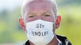 Protesty pendlerů na hranicích s Německem (1. 5. 2020)