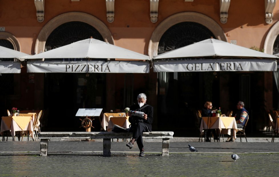 Prázdné ulice v Itálii kvůli pandemii koronaviru (23.11.2020)