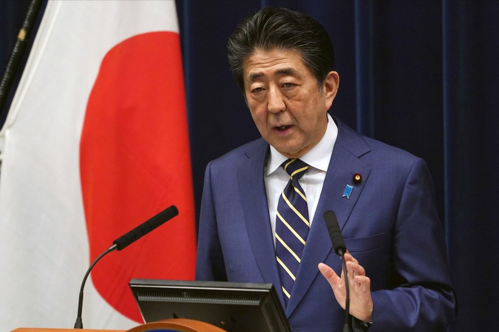 Japonský premiér Šinzo Abé a jeho projev o koronaviru (28. 3. 2020)