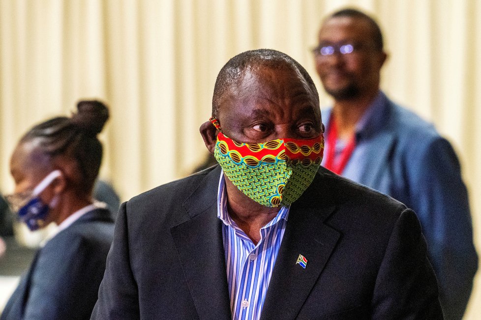 Koronavirus v Jihoafrické republice: Prezident Cyril Ramaphosa .