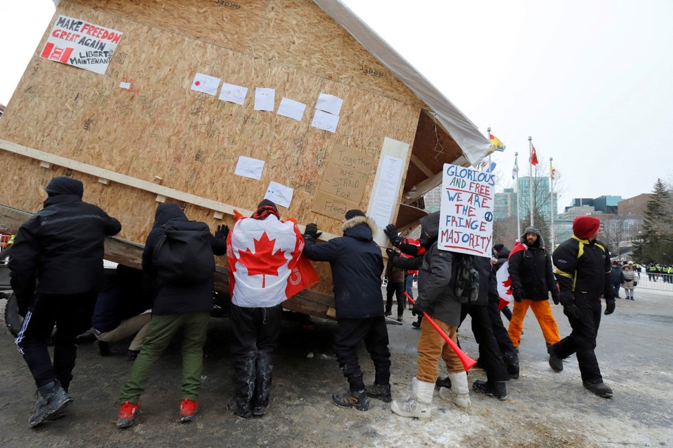 Protesty v kanadské Ottawě.
