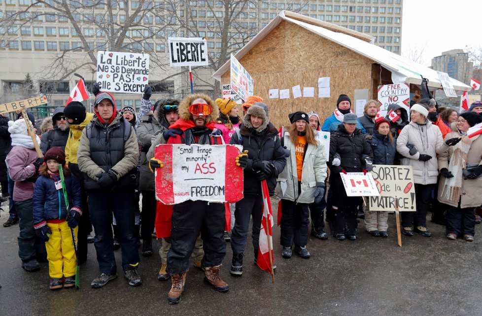 Protesty v kanadské Ottawě.