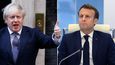 Premiér Velké Británie Boris Johnson (vlevo) a francouzský prezident Emmanuel Macron se v pondělí večer dohodli na podmínkách, za kterých mohou být hranice opět otevřeny.