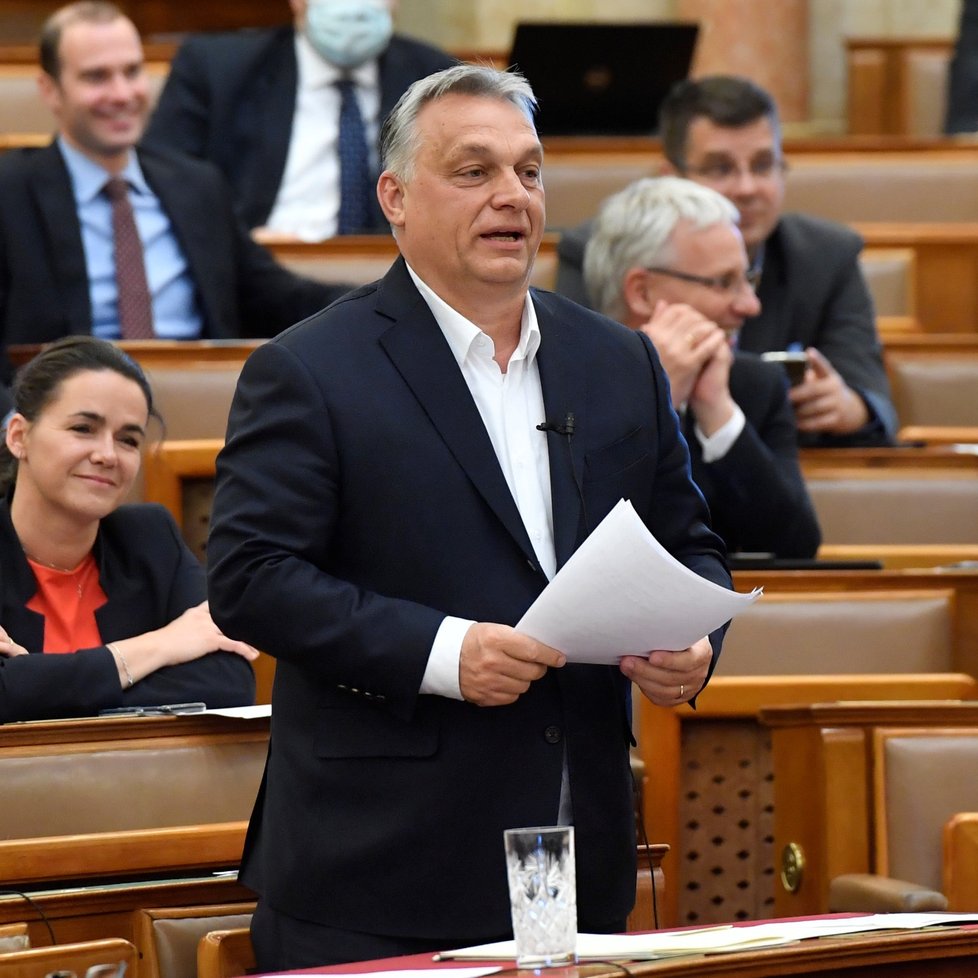 Premiér Viktor Orbán v Maďarsku prosadil posílení moci vlády (30. 3. 2020).