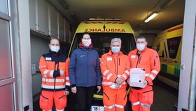 Záchranáři z Boskovic dostali dezinfekci od firmy Brimi.