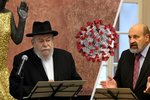 Vrchní zemský rabín Karol Efraim Sidon a katolický kněz a teolog Tomáš Halík vystoupili 31. prosince 2021 v Praze na setkání náboženských představitelů k připomínce obětí pandemie koronaviru.