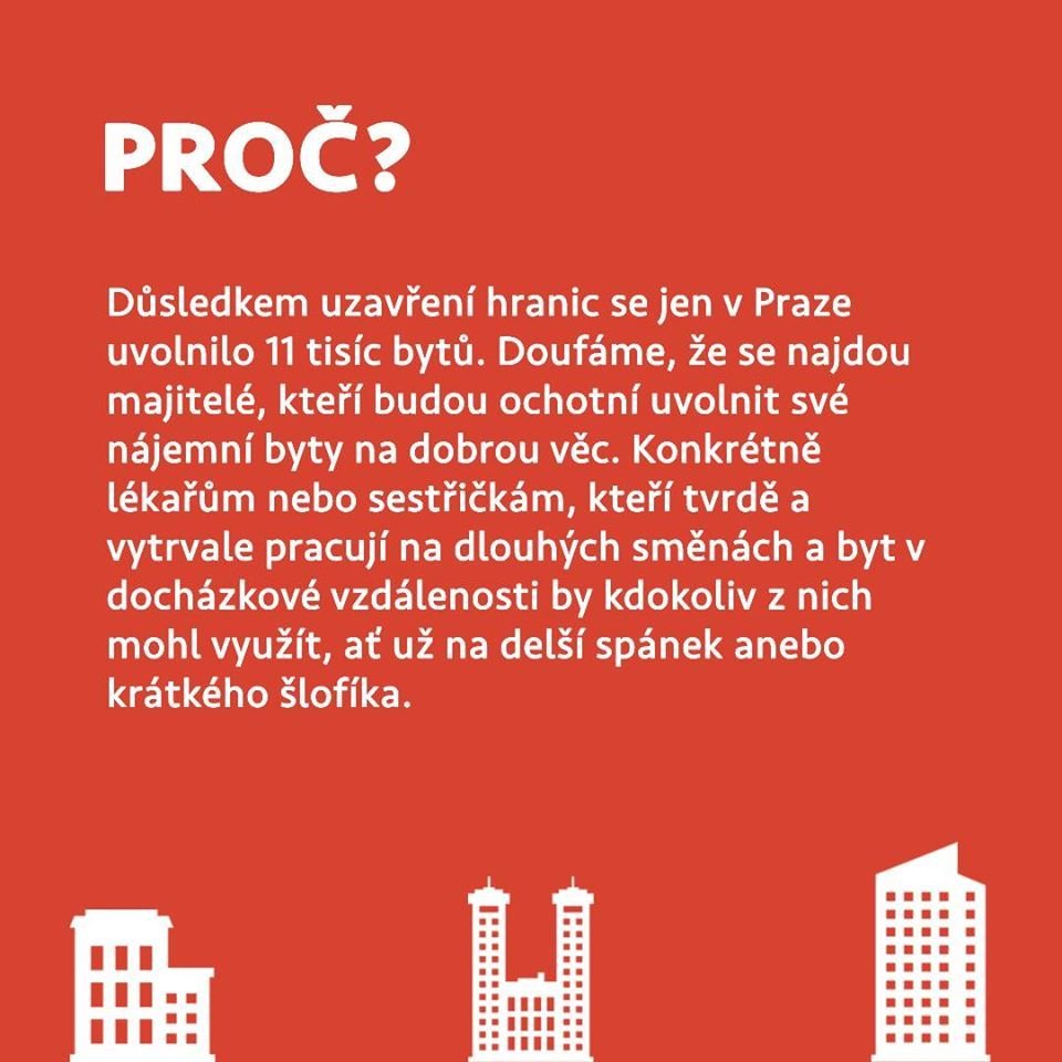 Projekt Daruj prostor, který založil Jan se svými příteli, pronajímá byty pracovníkům v první linii.