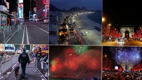 Silvestr ve stínu covidu: Times Square, Copacabana a Champs Elysées v letech 2020 a 2019