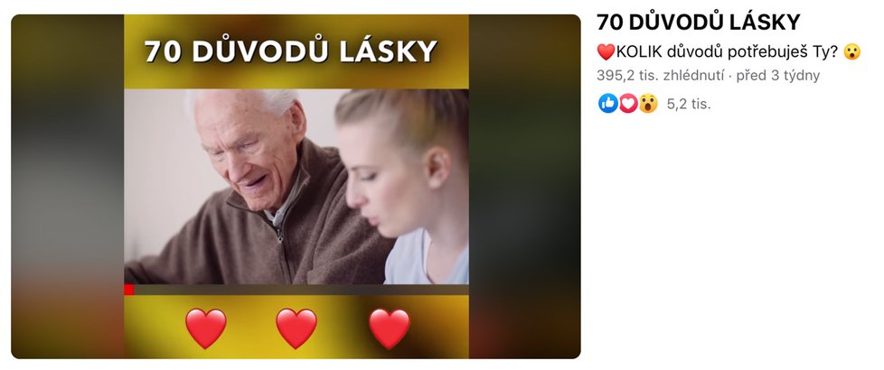 Tomáš Lukavec a jeho tým vytvořili i video s názvem 70 důvodů lásky.