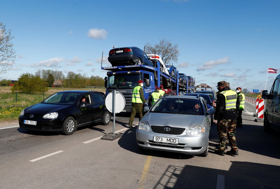 Kontroly na litevsko-lotyšské hranici.