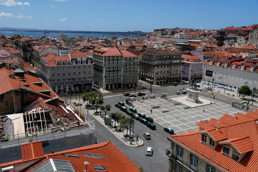 Lisabon v době pandemie koronaviru.