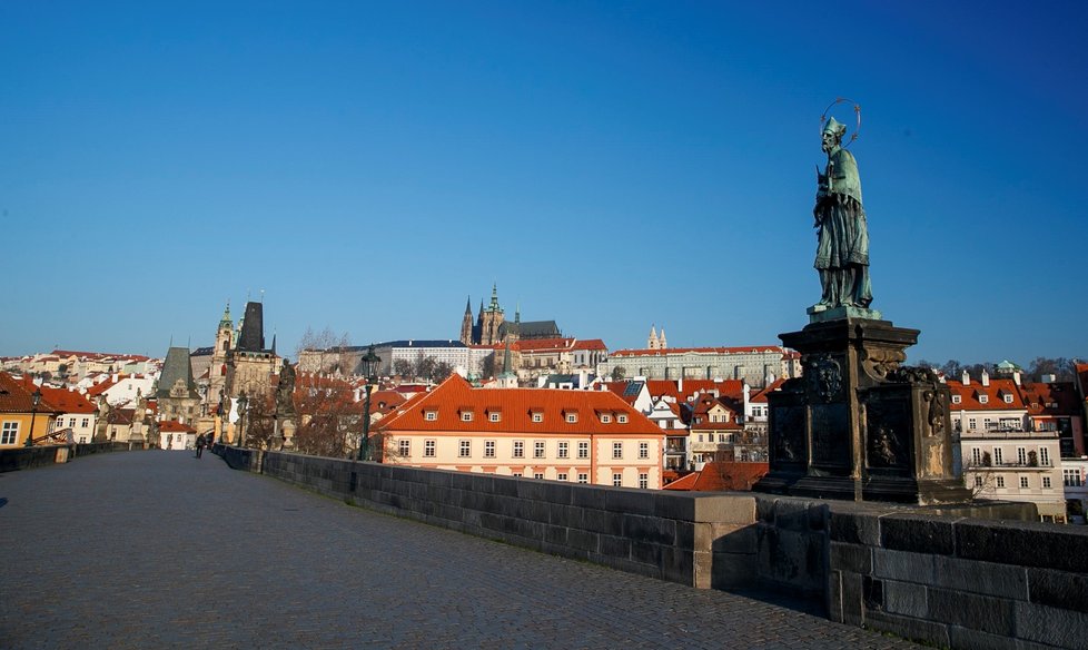 Vylidněná Praha (24. 3. 2020) 