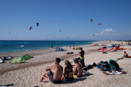 Turisté si užívají dovolenou na ostrově Lefkada.