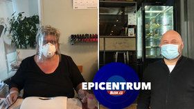 Majitel restaurace David Beránek a Alena Andělová v pořadu Epicentrum 11. 5. 2020