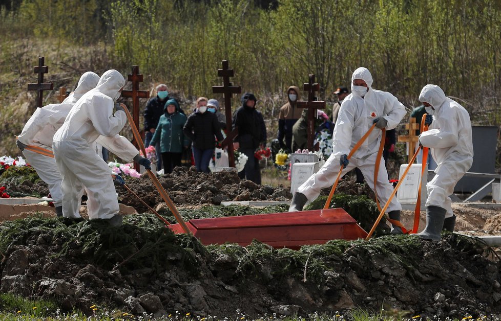 Koronavirus v Rusku: Pohřeb obětí nedaleko Petrohradu (květen 2020)