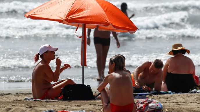 Pláže na Gran Canaria během pandemie koronaviru