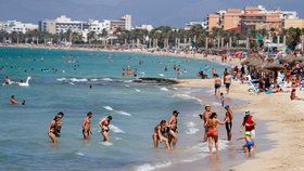 Koronavirus ve Španělsku: Pláže v Palma de Mallorca (15.8.2020)