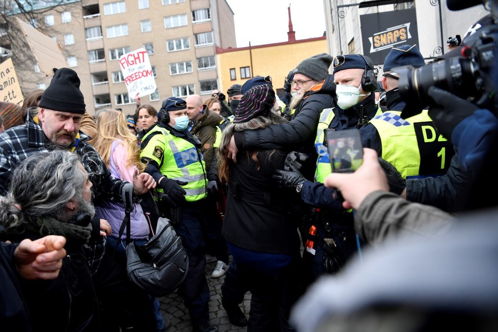 Demonstrace ve švédském Stockholmu