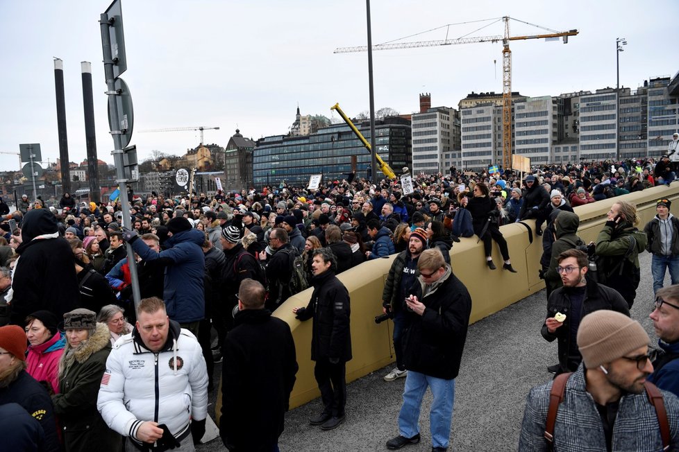 Demonstrace ve švédském Stockholmu