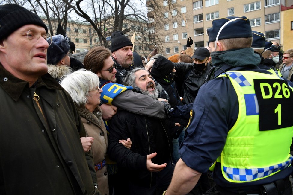 Demonstrace ve švédském Stockholmu