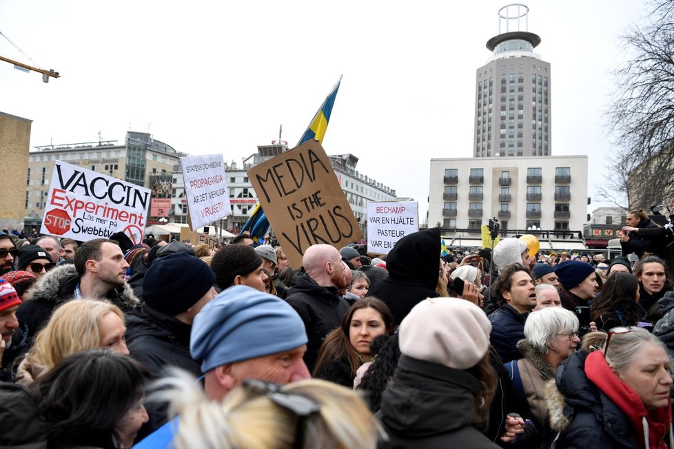 Demonstrace ve švédském Stockholmu