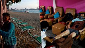 Opuštěné pláže a prázdné bary v turistickém ráji. Koronavirus devastuje Thajsko.