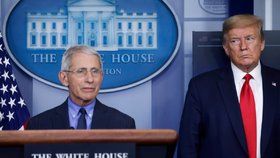 Americký prezident Donald Trump a epidemiolog Anthony Fauci.