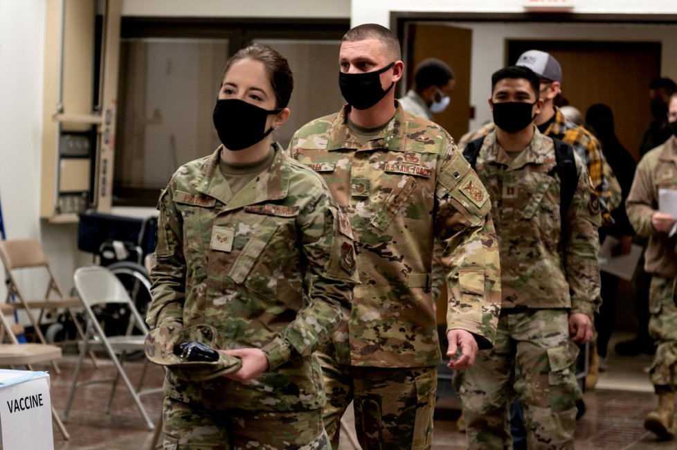 Očkování amerických vojáků v Jižní Koreji (29. 12. 2020)