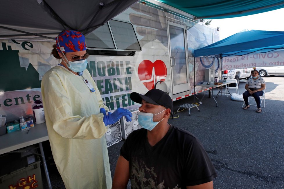 Testování na koronavirus v americkém státě  Massachusetts.