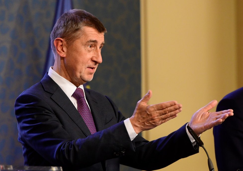 Premiér Andrej Babiš na tiskové konferenci po jednání vlády. (16. 3. 2020)