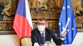 Jednání vlády o koronaviru: premiér Andrej Babiš (9. 4. 2020)