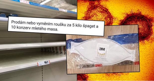 „Prodám roušku za 5 kilo špaget“ a gel za tisícovku. Češi se snaží „rejžovat“ na panice